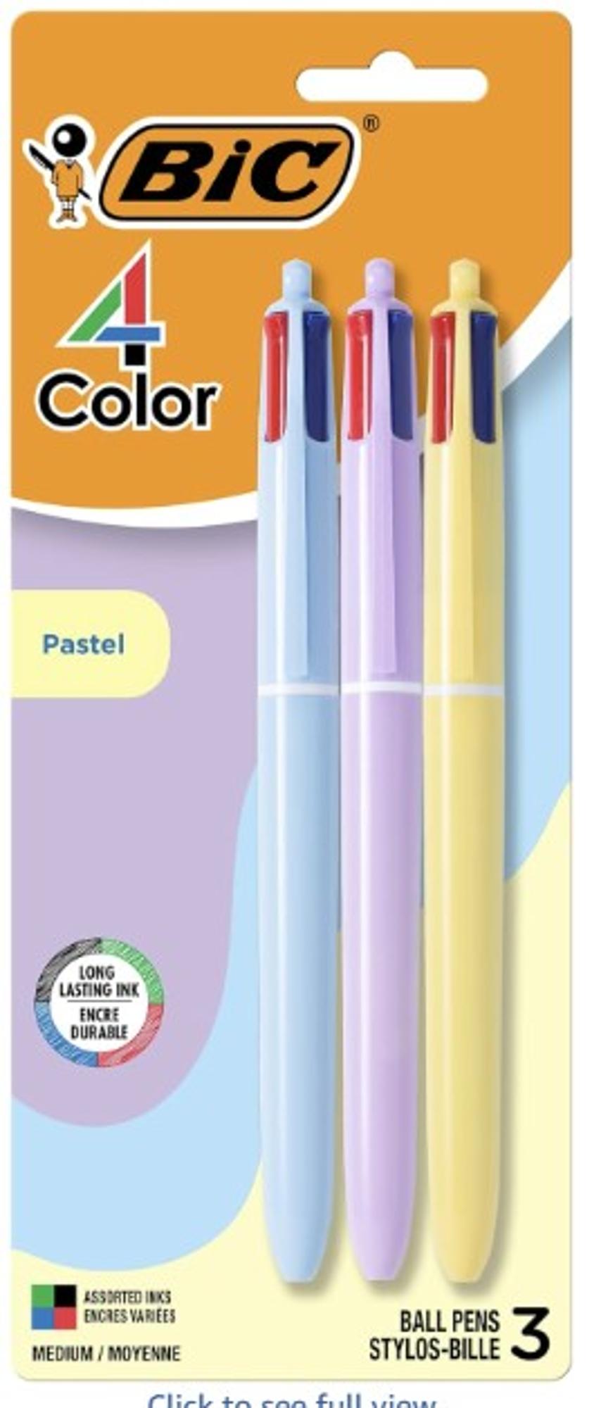 Product image 1 of 1 for BIC 4 COLOR PASTEL 3PK