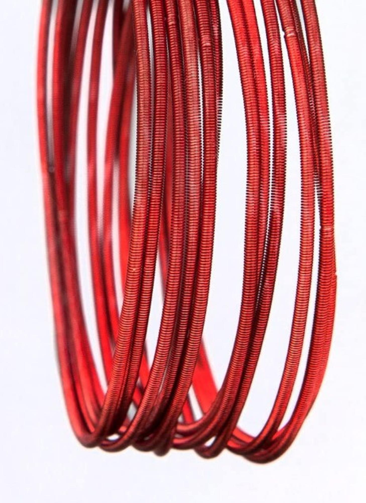 image of: Guitar String Stack Bracelets Red Set/10