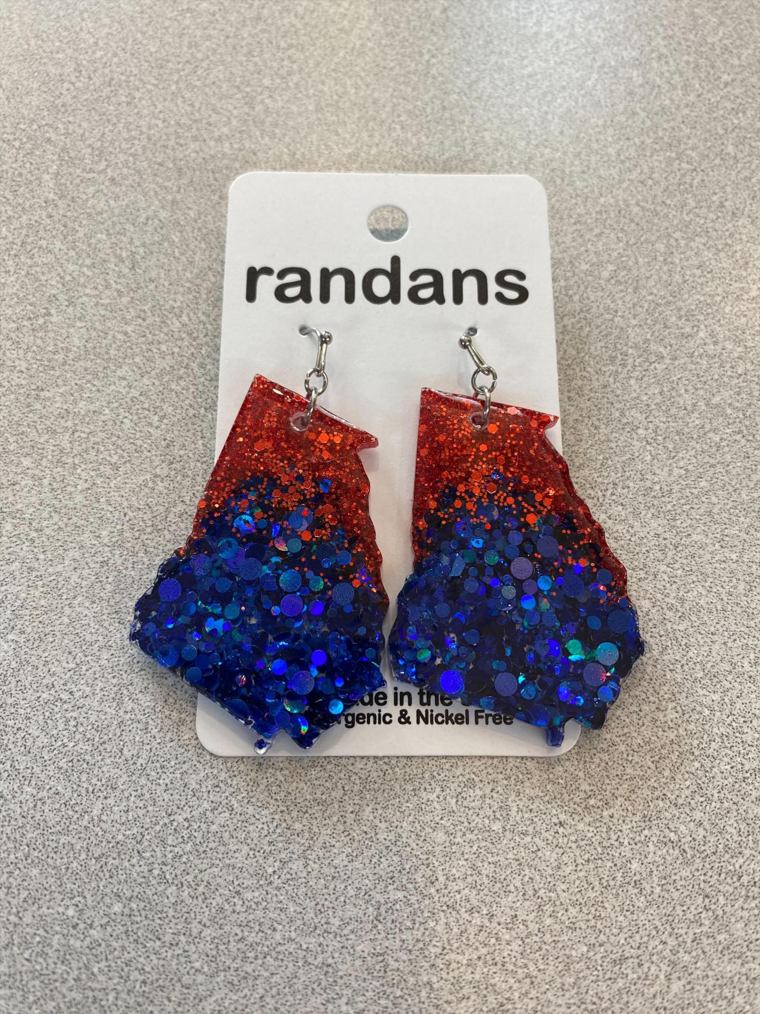 image of: GEORGIA STATE CUSTOM SHAPE EARRINGS