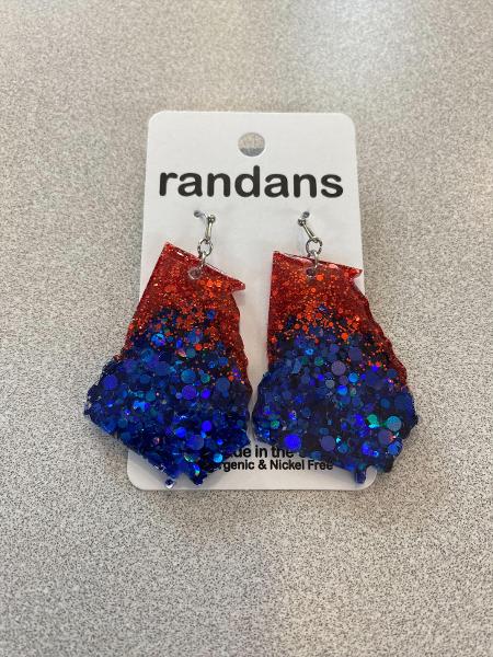 GEORGIA STATE CUSTOM SHAPE EARRINGS; $18.99