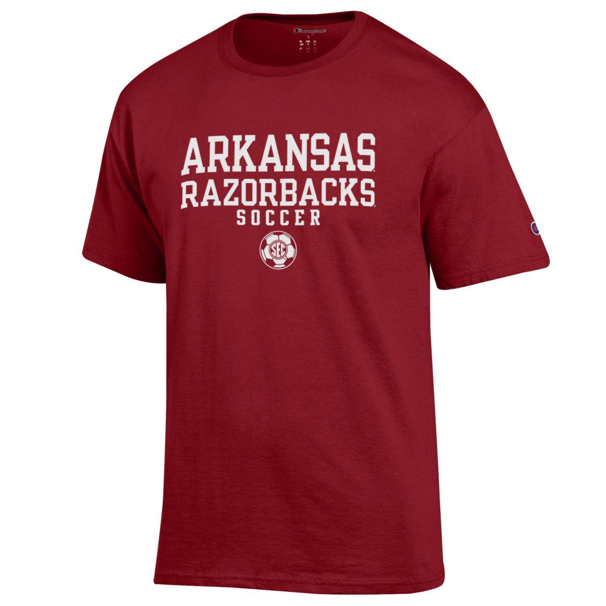 image of: Arkansas Razorbacks Champion Brand Soccer Short Sleeve Tee - Cardinal