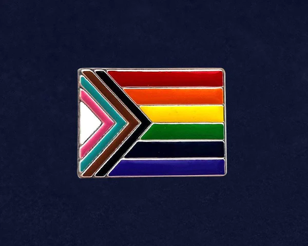 Product image 1 of 2 for Sterling Silver Plated Pin Progress Pride Flag Logo