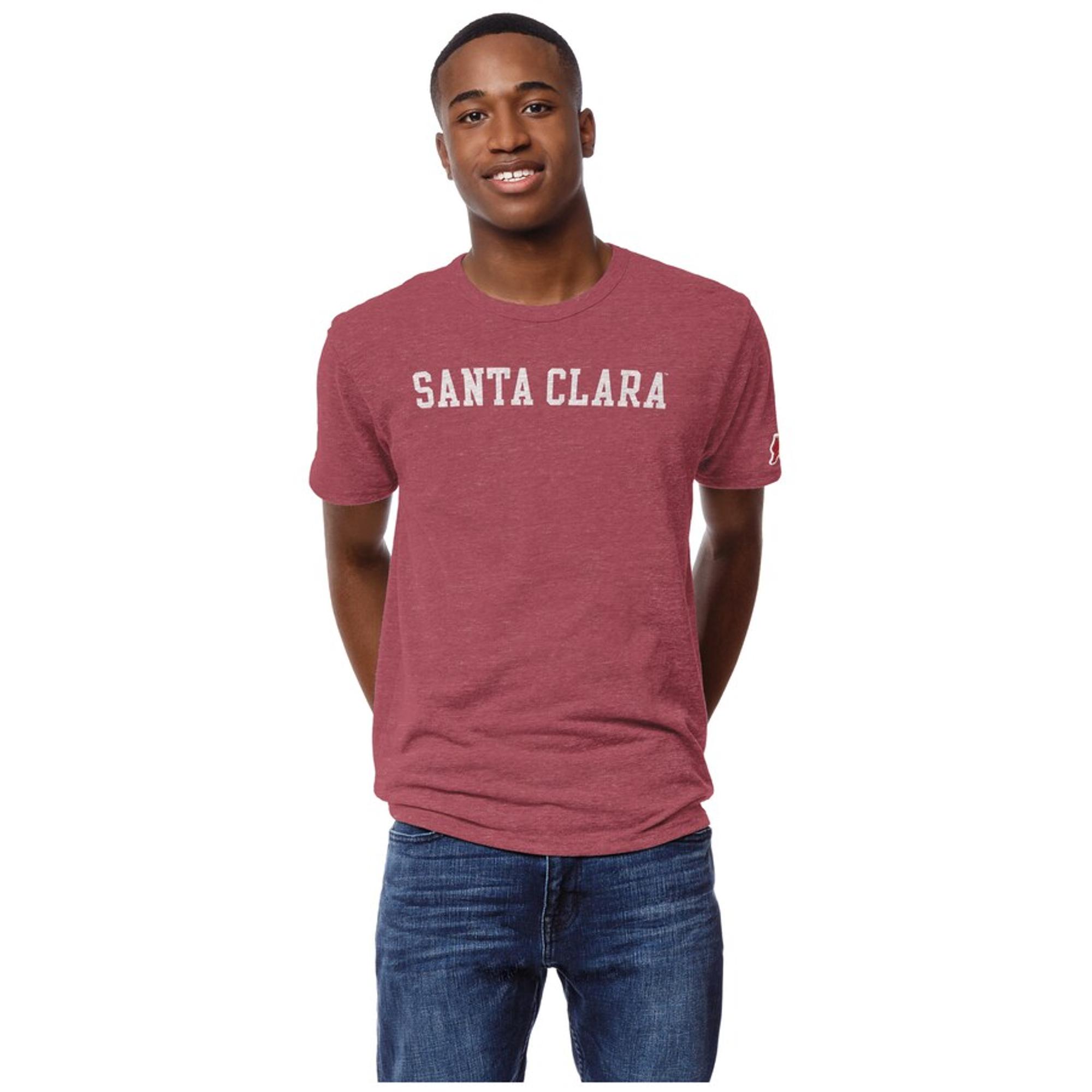 image of: Santa Clara Broncos Victory Falls Short Sleeve Tee, Heather Vintage Light Maroon