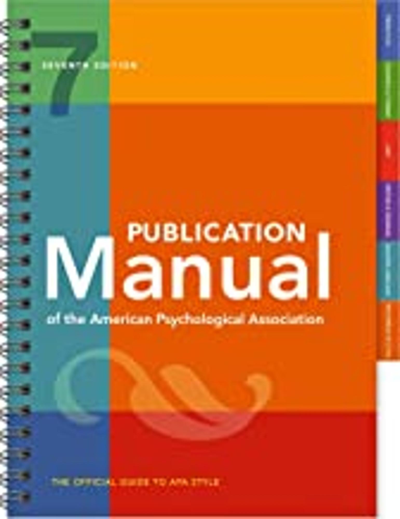 Cover image for Publication Manual of the American Psychological Association