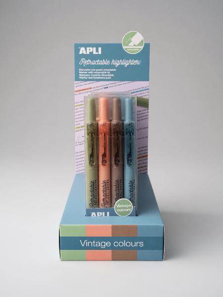 HIGHLIGHTER APLI 4 PACK VINTAE; $15.99