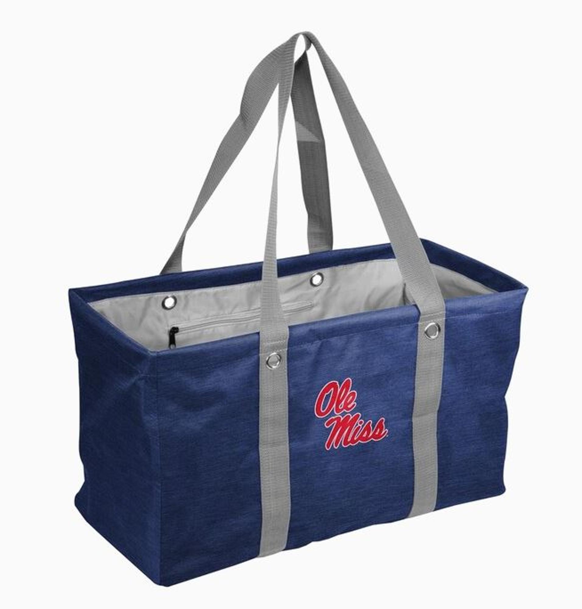 image of: Ole Miss Navy Crosshatch Picnic Caddy Tote