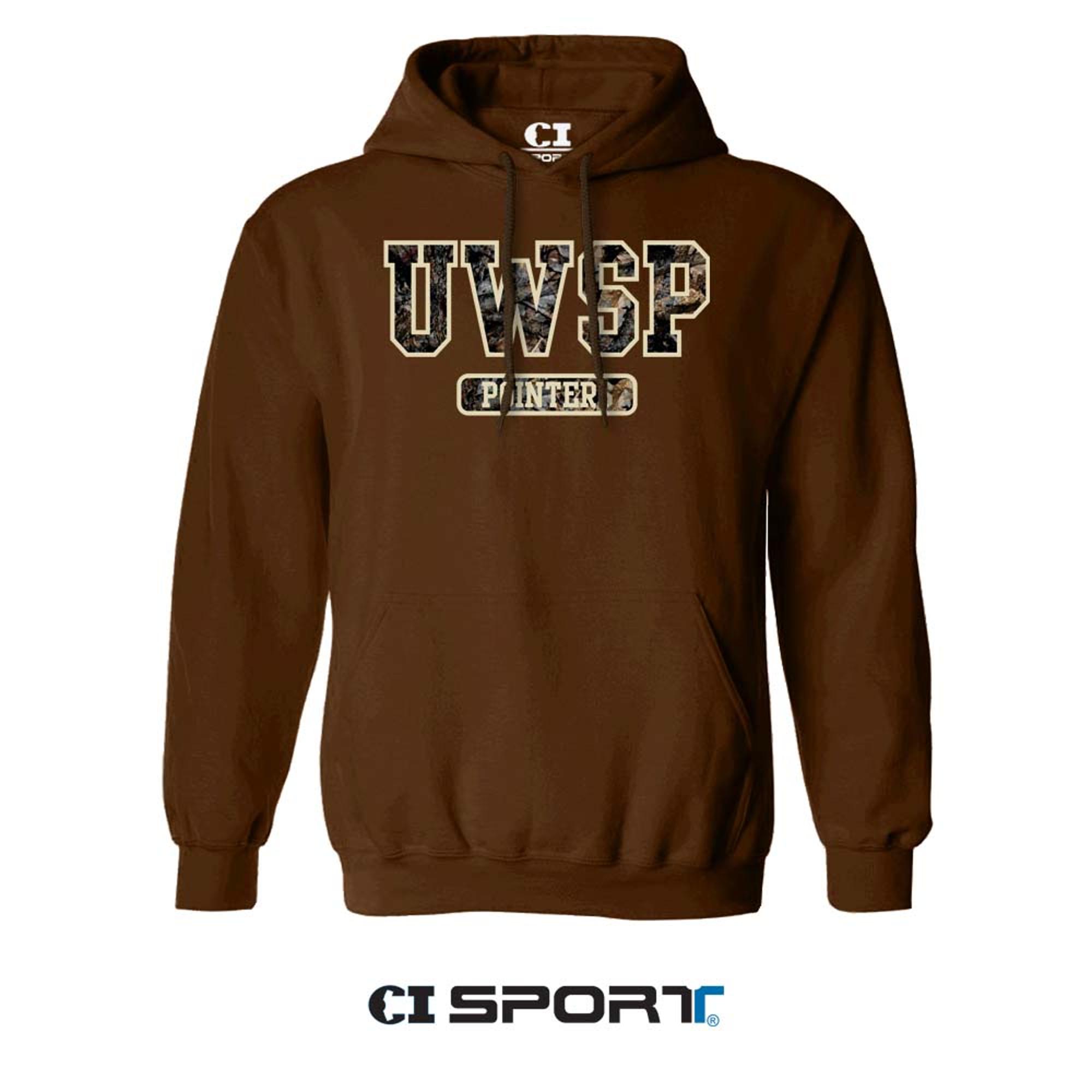 Product image 1 of 1 for UWSP Pointers Camo Pullover Hood, Dark Chocolate