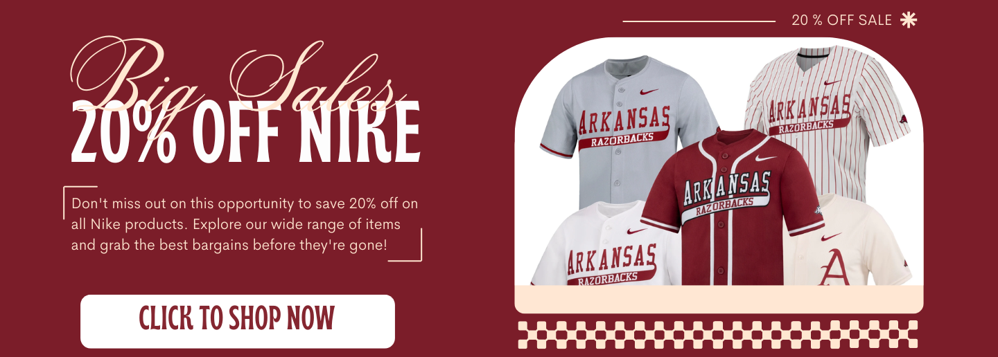 Click to shop 20% off all Nike Razorback gear!