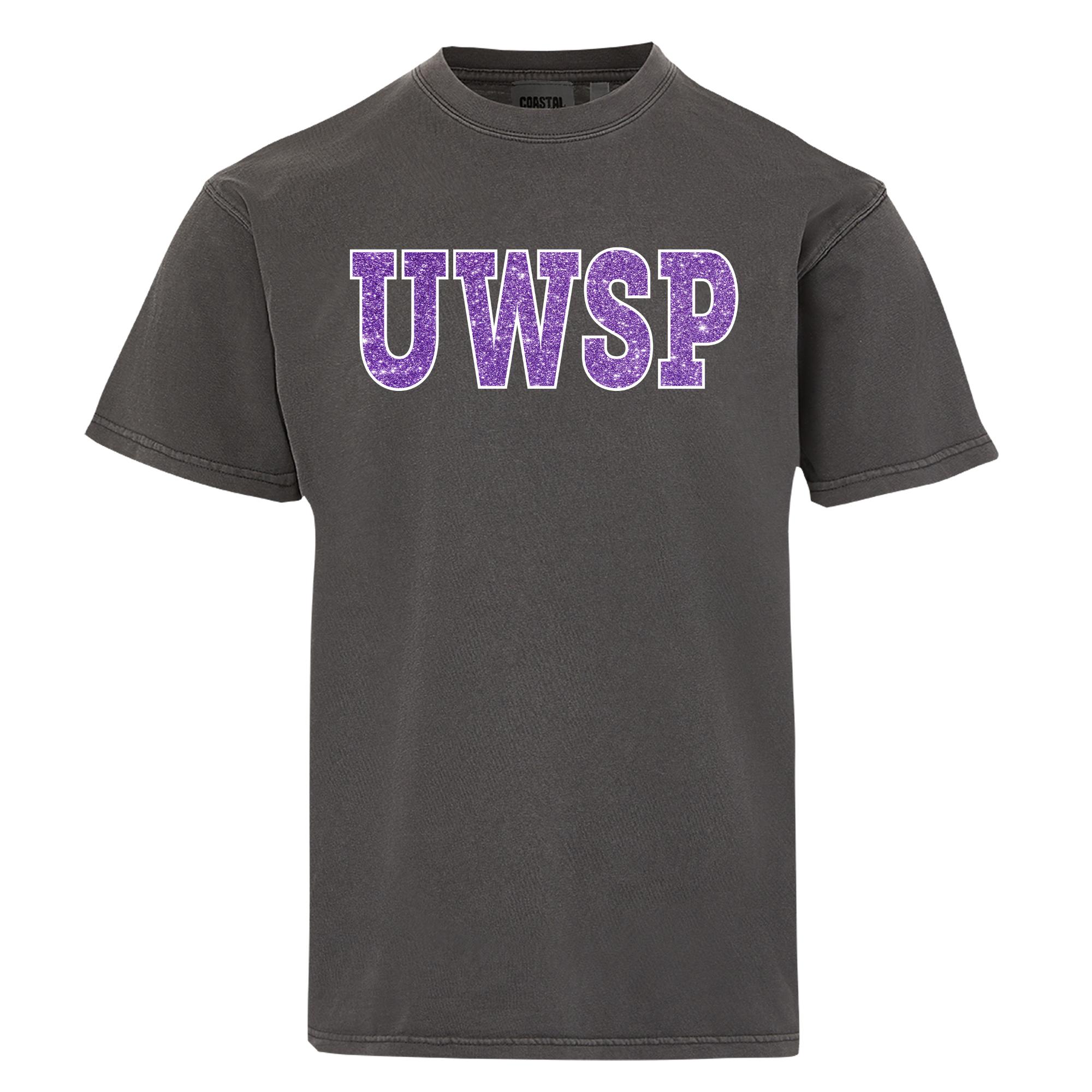 Product image 1 of 1 for UWSP Coastal Color Short Sleeve Tee, UWSP Logo, Black Caviar