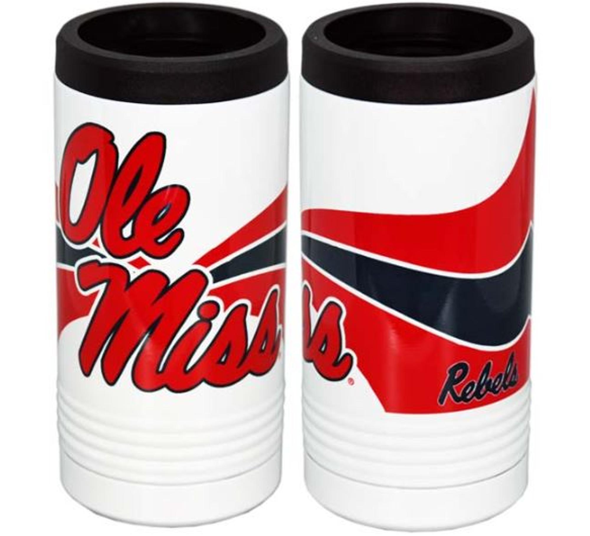 image of: Ole Miss Metal Insulated Slim Can Koolie Wavey