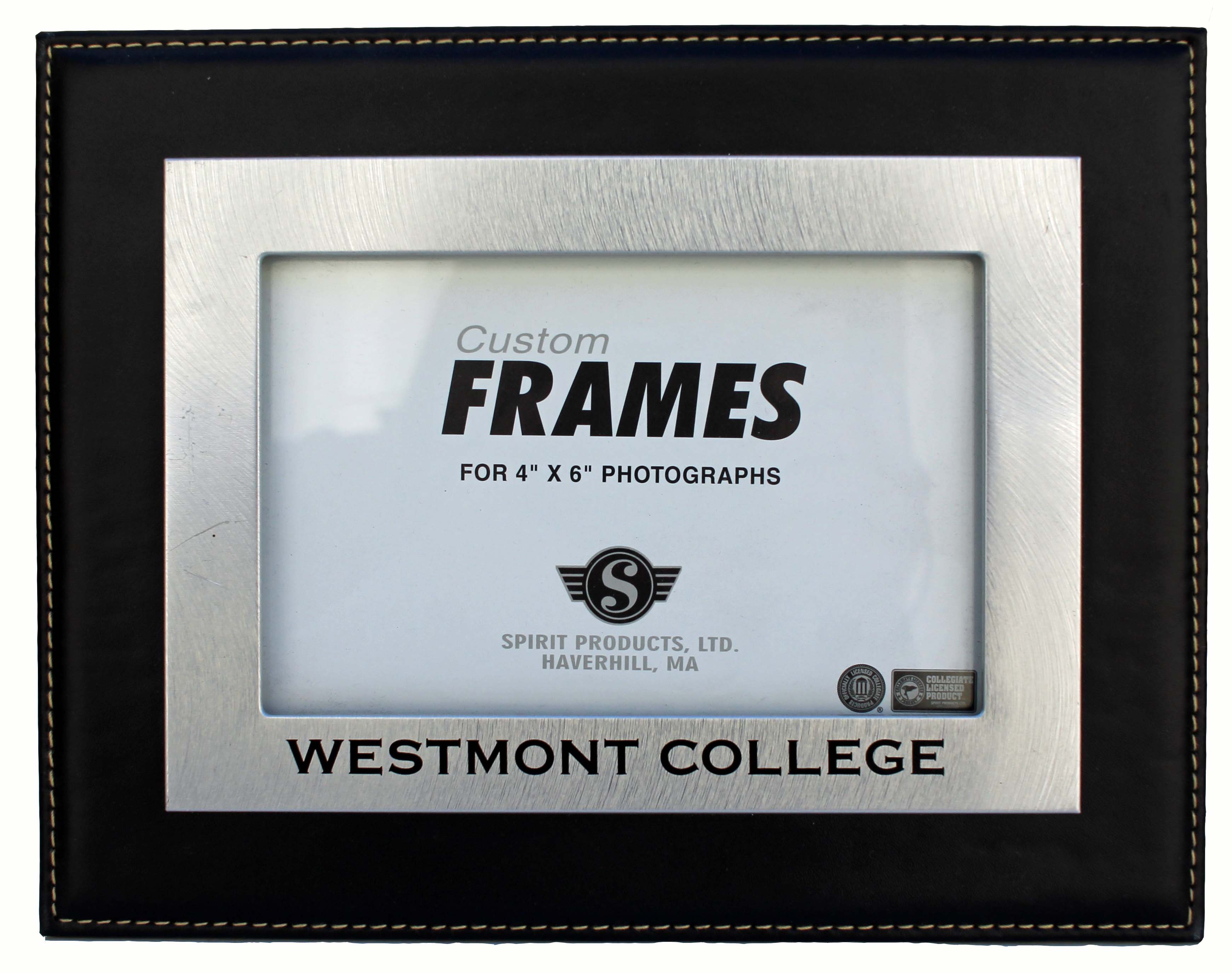 image of: Westmont College Silver and Leather Picture Frame