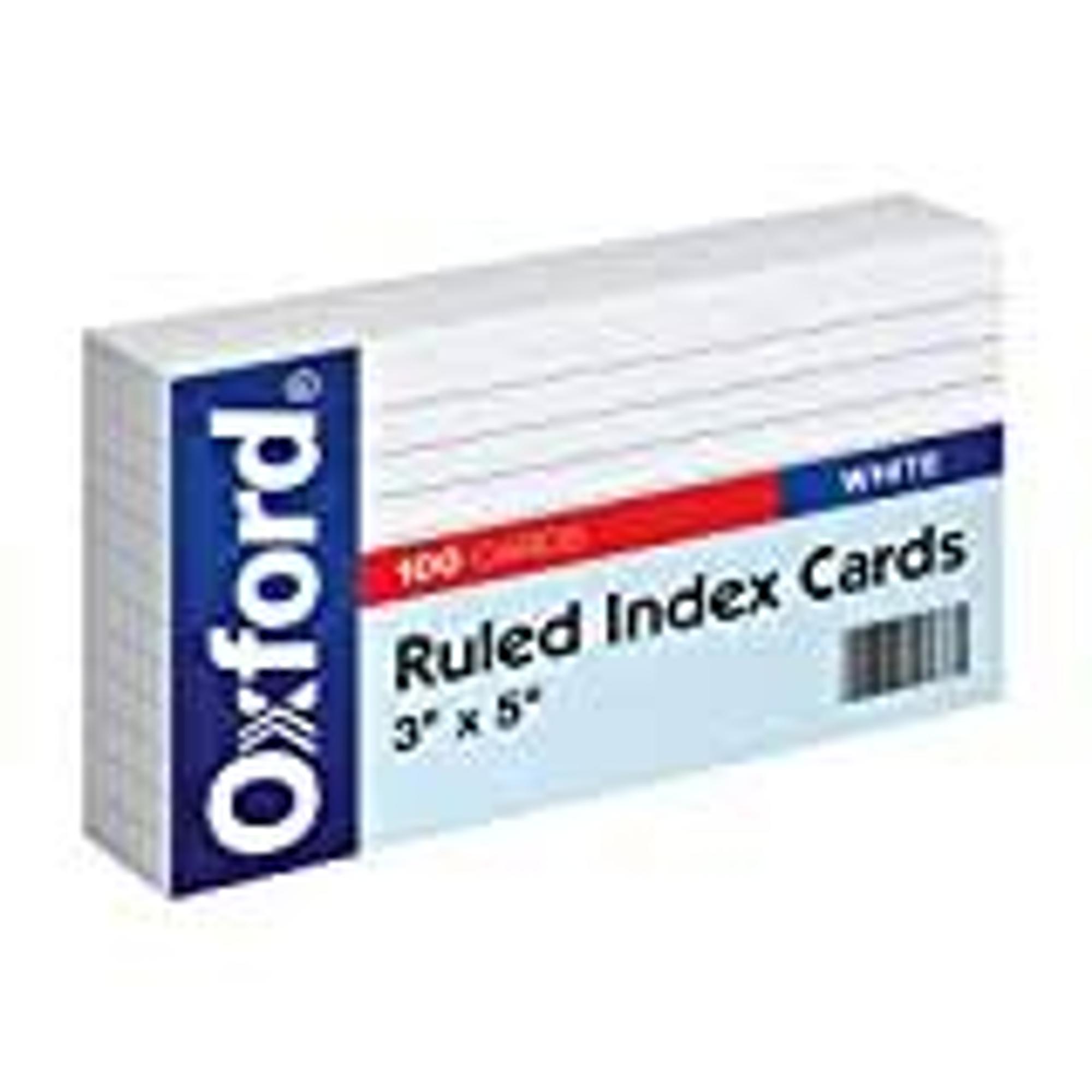 image of: Oxford Index Card - White 3x5in 100Ct Bulk Ruled