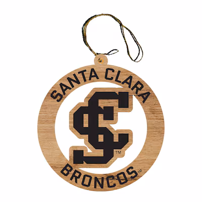 image of: Santa Clara University Timeless Etching Circular Wood Ornament