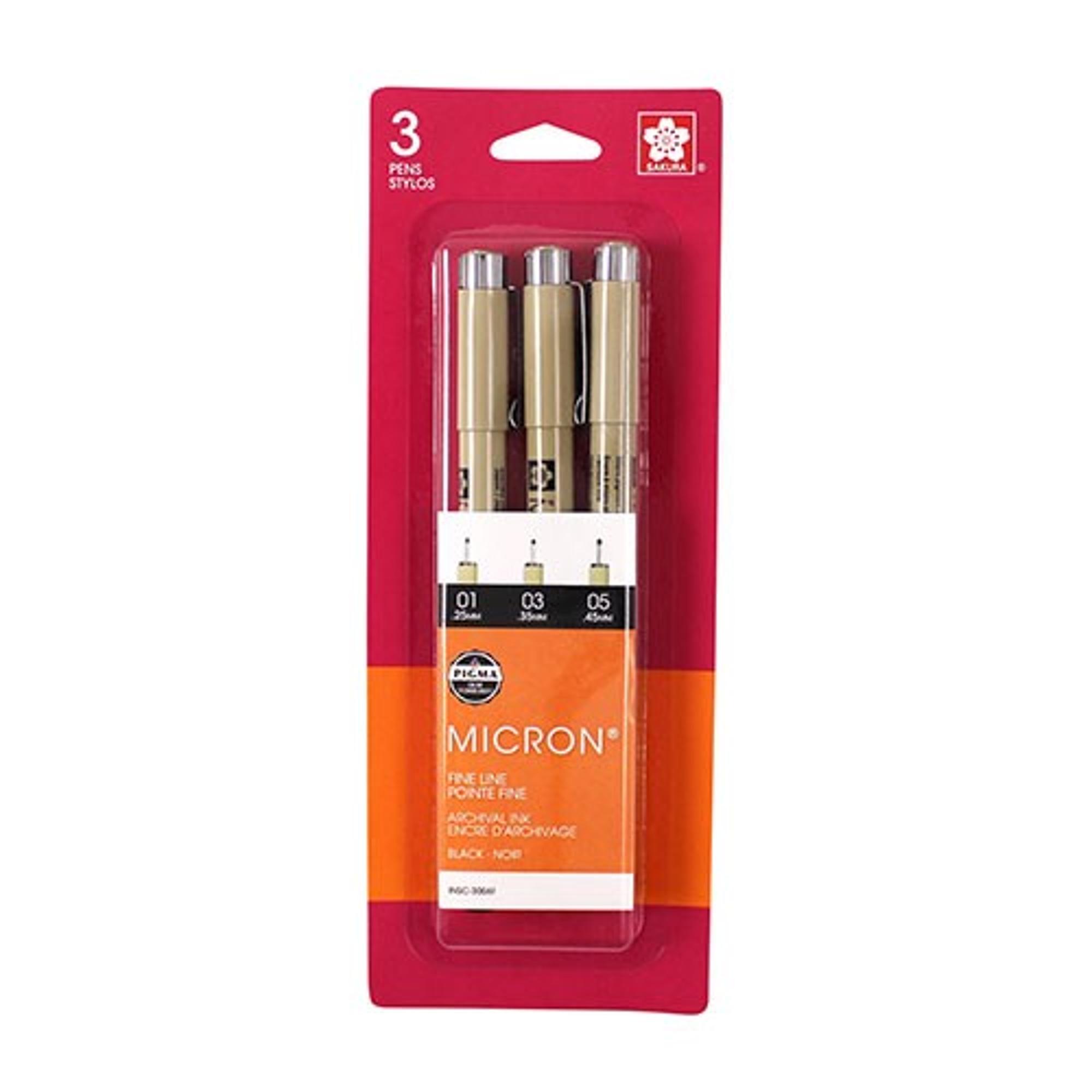 image of: PEN MICRON BLACK 3 SIZES