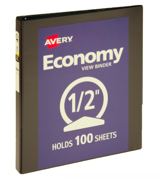 Economy View Binder - Black - 0.5in; $8.99