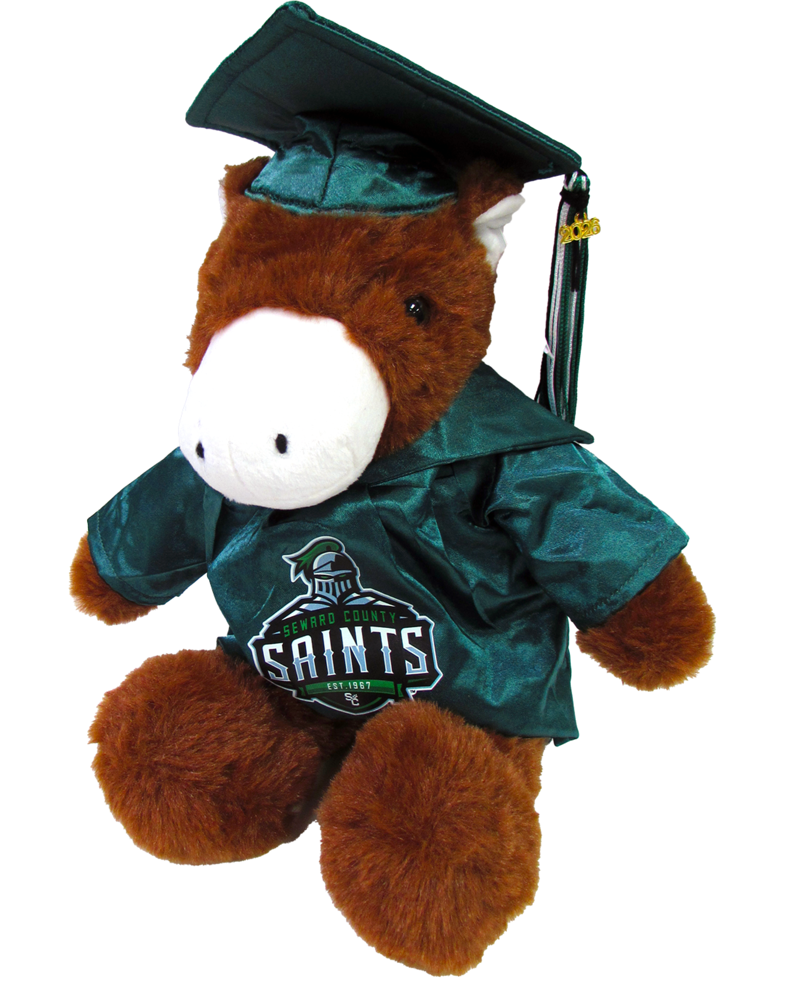 Product image 1 of 1 for Graduation Horse Green Cap & Gown 11"