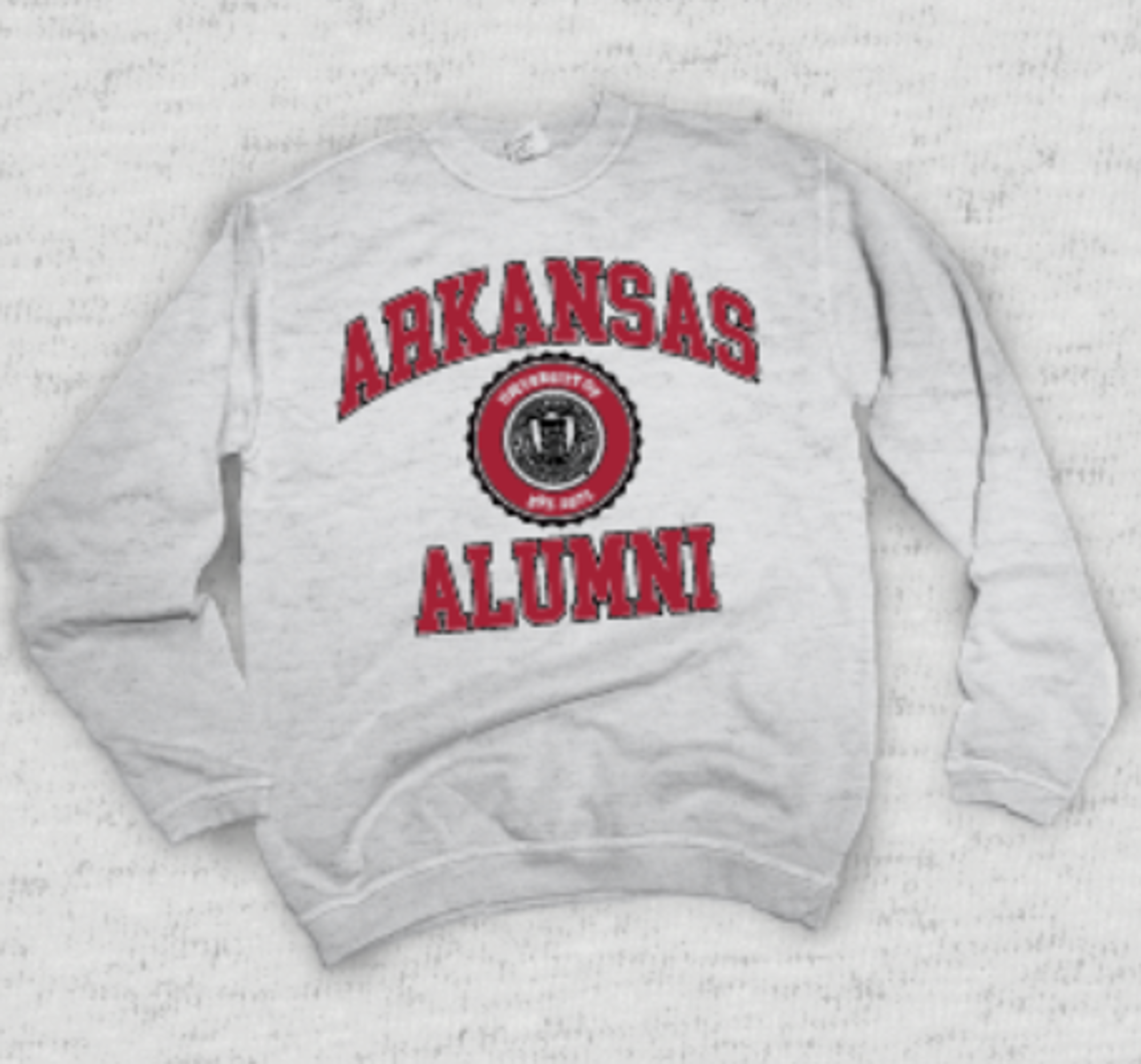 image of: University of Arkansas Alumni Crew Sweatshirt- Ash