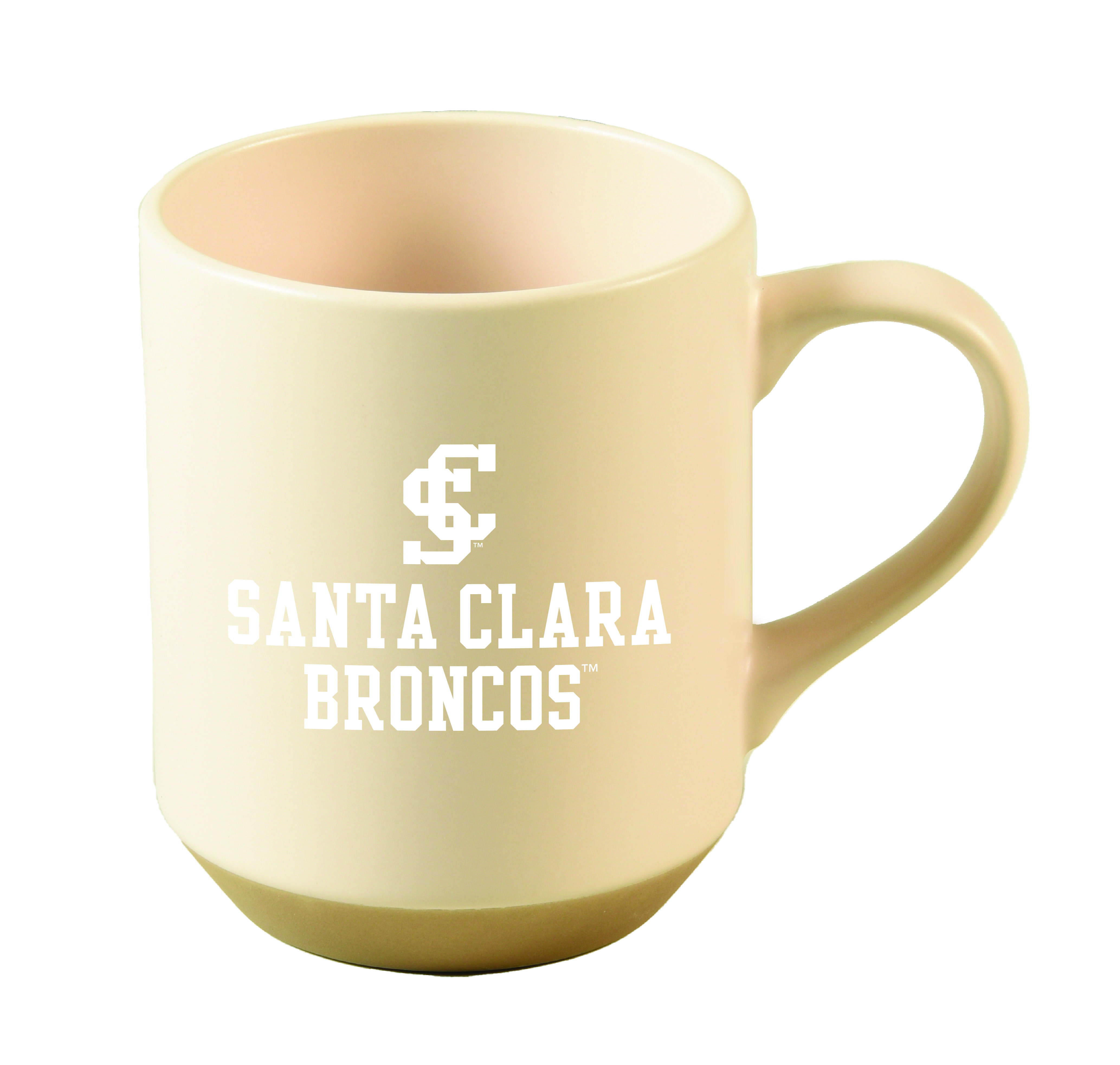 image of: Santa Clara Broncos 16oz Matte Sandstone Mug, Cream