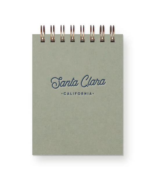 Santa Clara California Script Mini Jotter Notebook, Sage Green; $9.98