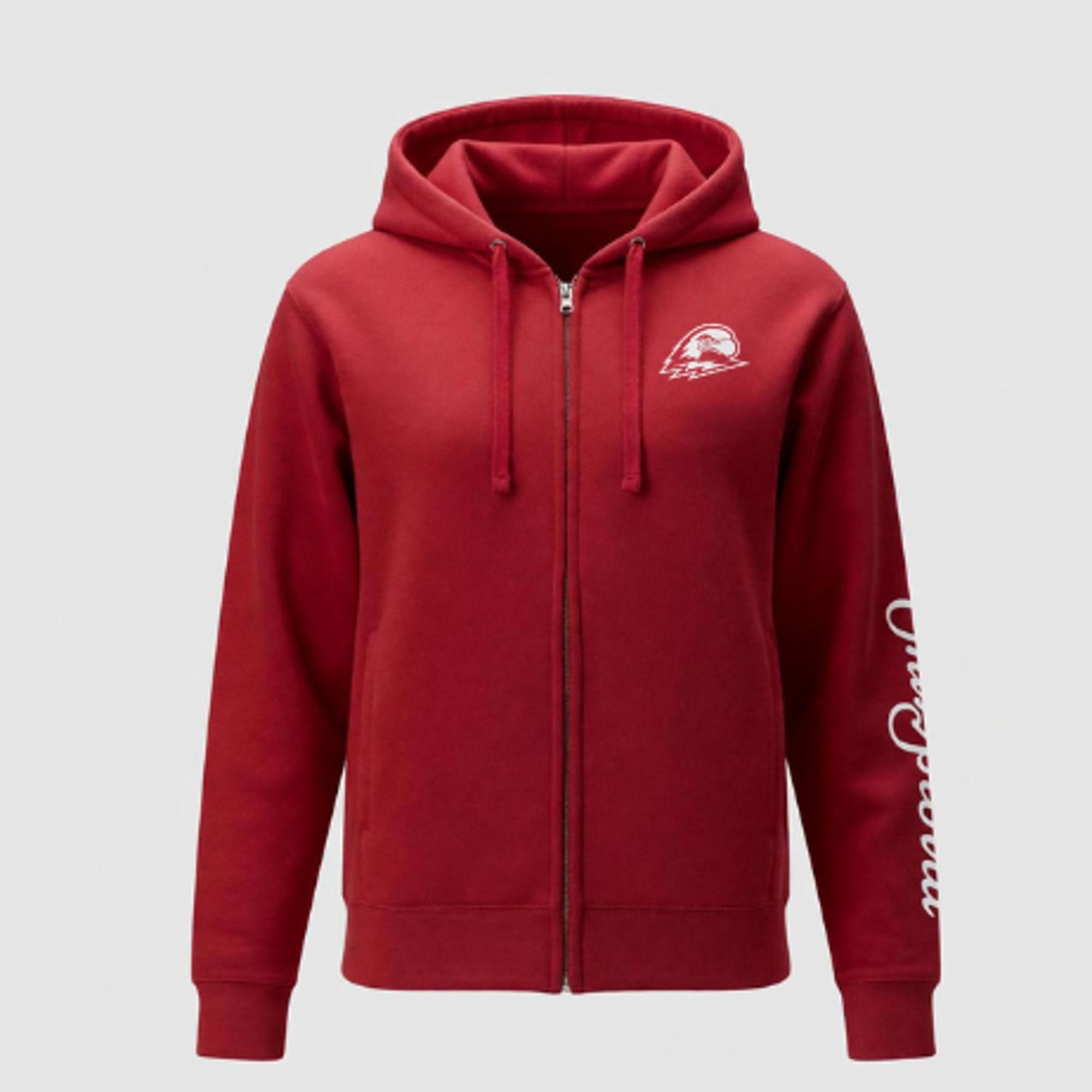 Product image 1 of 2 for MV Sport Women’s Full-Zip Hoodie – Red (Thor Left Chest)