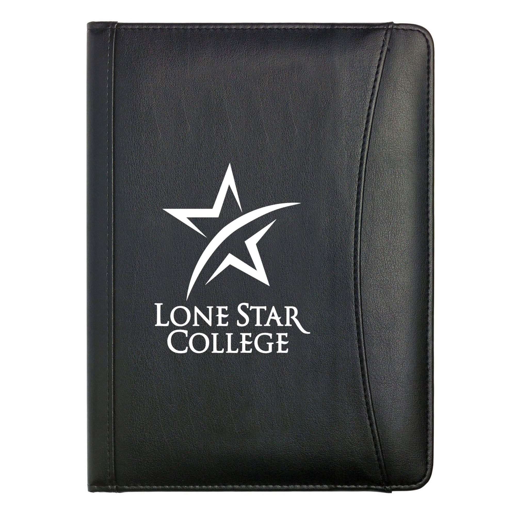 image of: Lone Star College Zippered Padfolio, Black