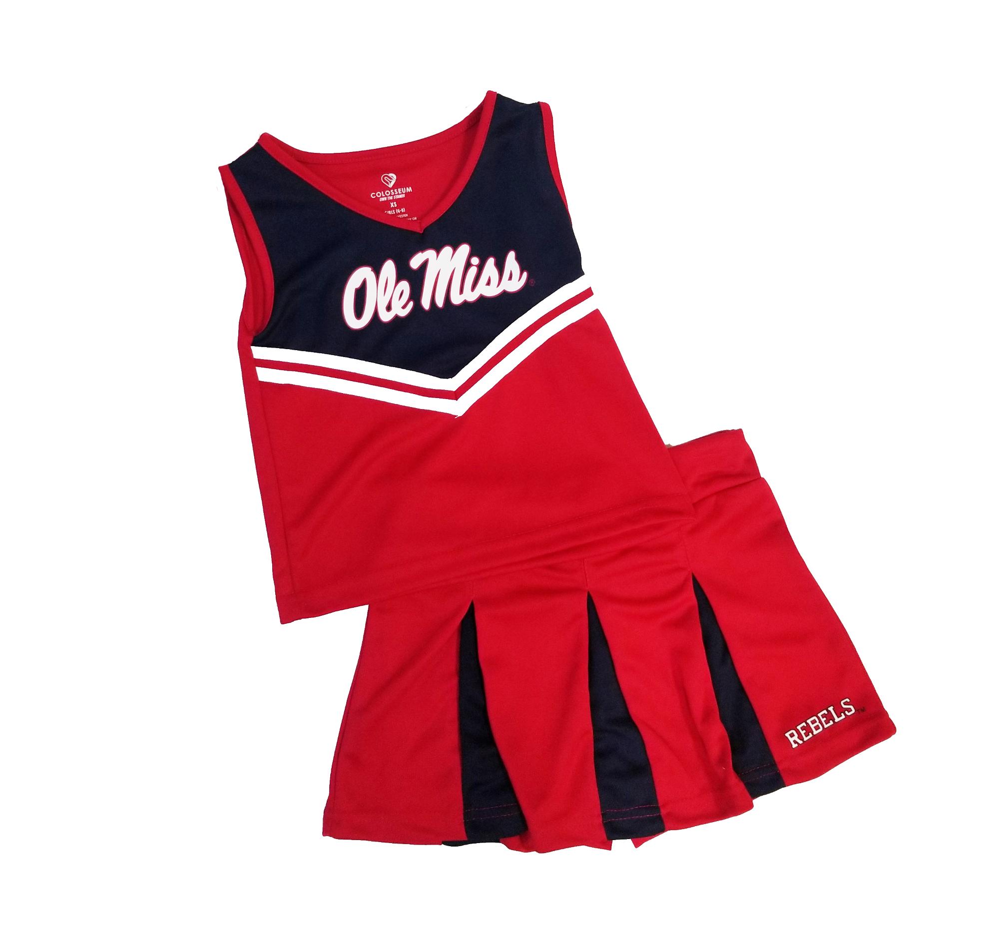 image of: Youth Girls Pom Pom Ole Miss 2-Tone Cheer Set L/XL