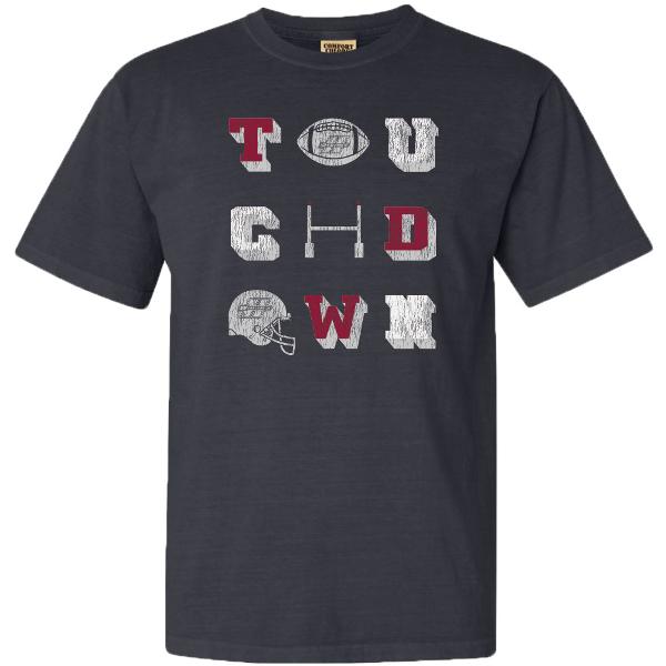 Reddies Touchdown Comfort Colors Short Sleeve Tee; $29.99