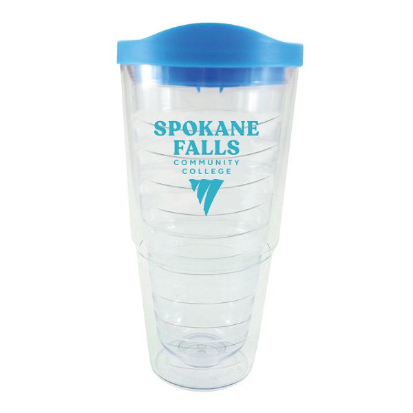 TUMBLER VP 24 OZ AUQA LID; $13.99