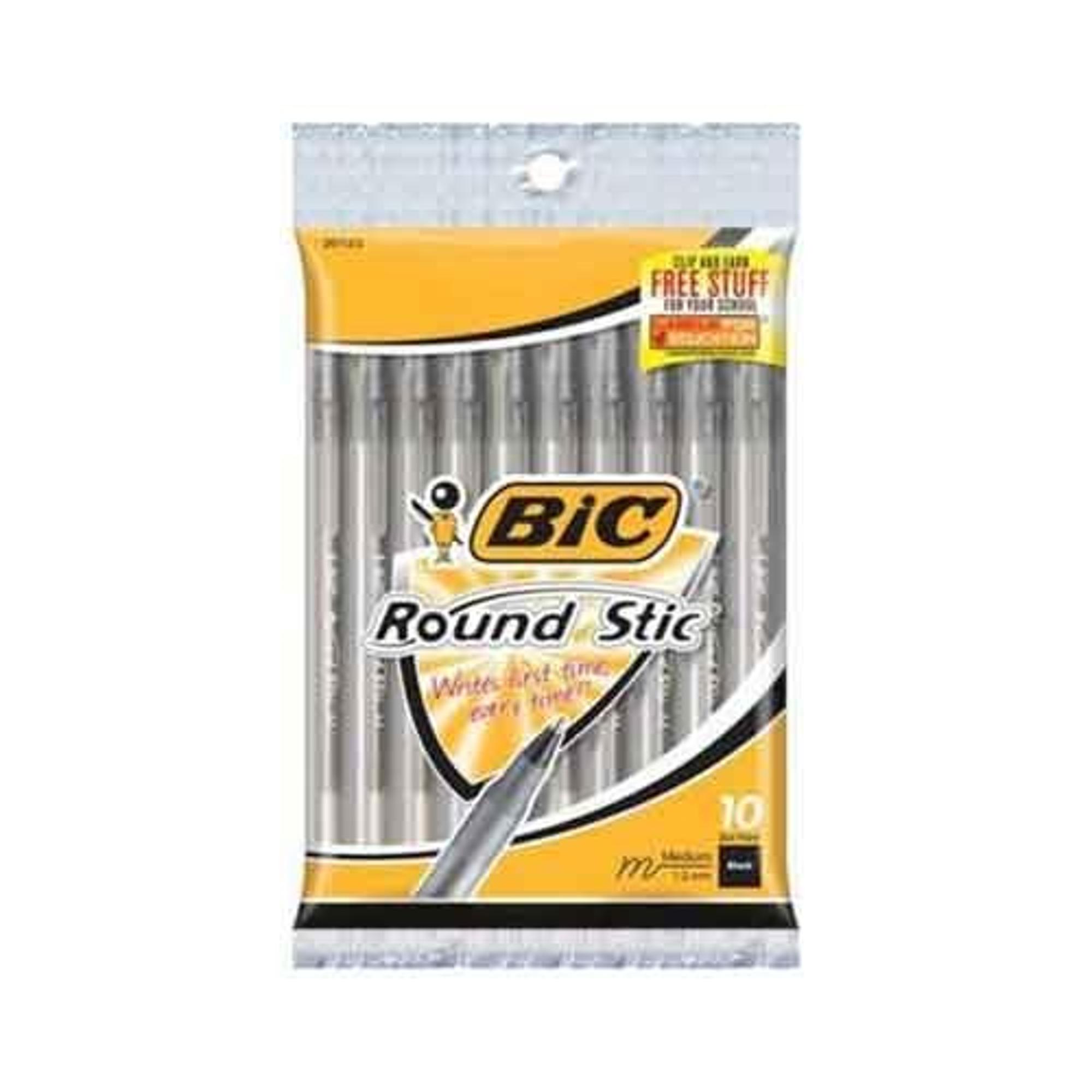 image of: BIC ROUND STIC 10 PACK PEN