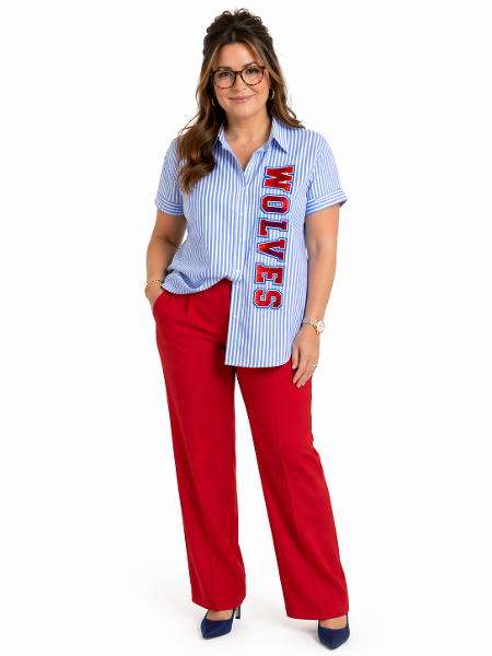 BOMB CAP SLEEVE SEQUIN BUTTON DOWN; $89.99