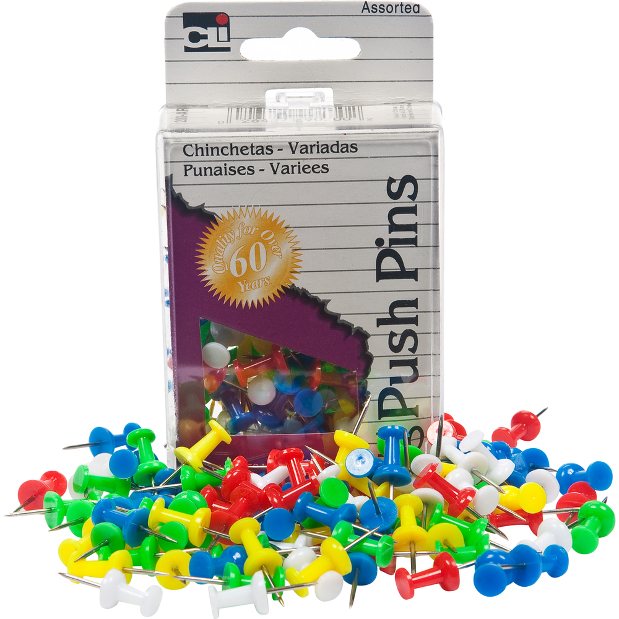Product image 1 of 1 for Push Pins, Asst. Colors