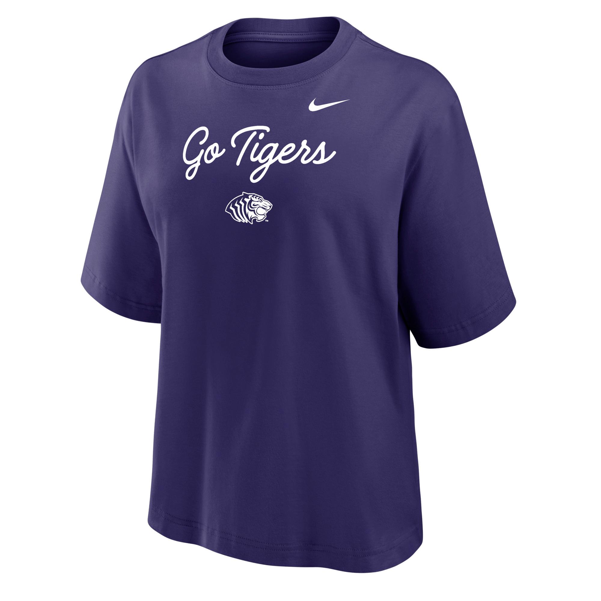 Product image 1 of 1 for Go Tigers Women's Nike Cotton Short Sleeve Boxy Tee