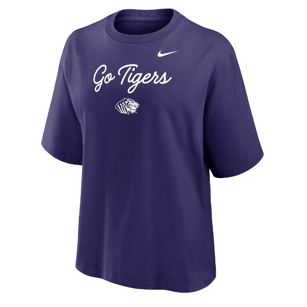 Go Tigers Women's Nike Cotton Short Sleeve Boxy Tee; $59.99