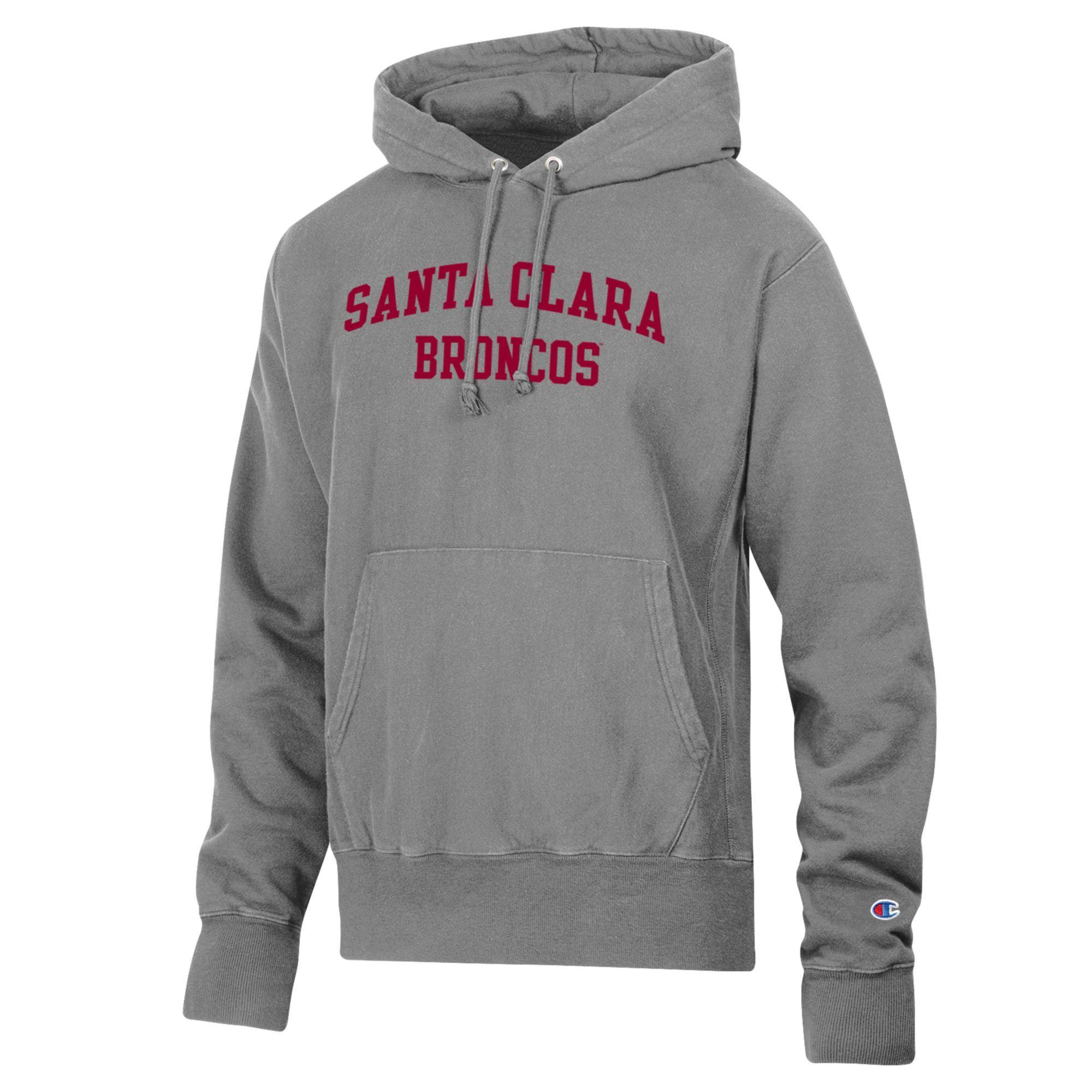 image of: Santa Clara Broncos Champion Reverse Weave Garment Dyed Hood, Concrete Grey