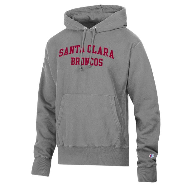 Santa Clara Broncos Champion Reverse Weave Garment Dyed Hood, Concrete Grey; $97.98