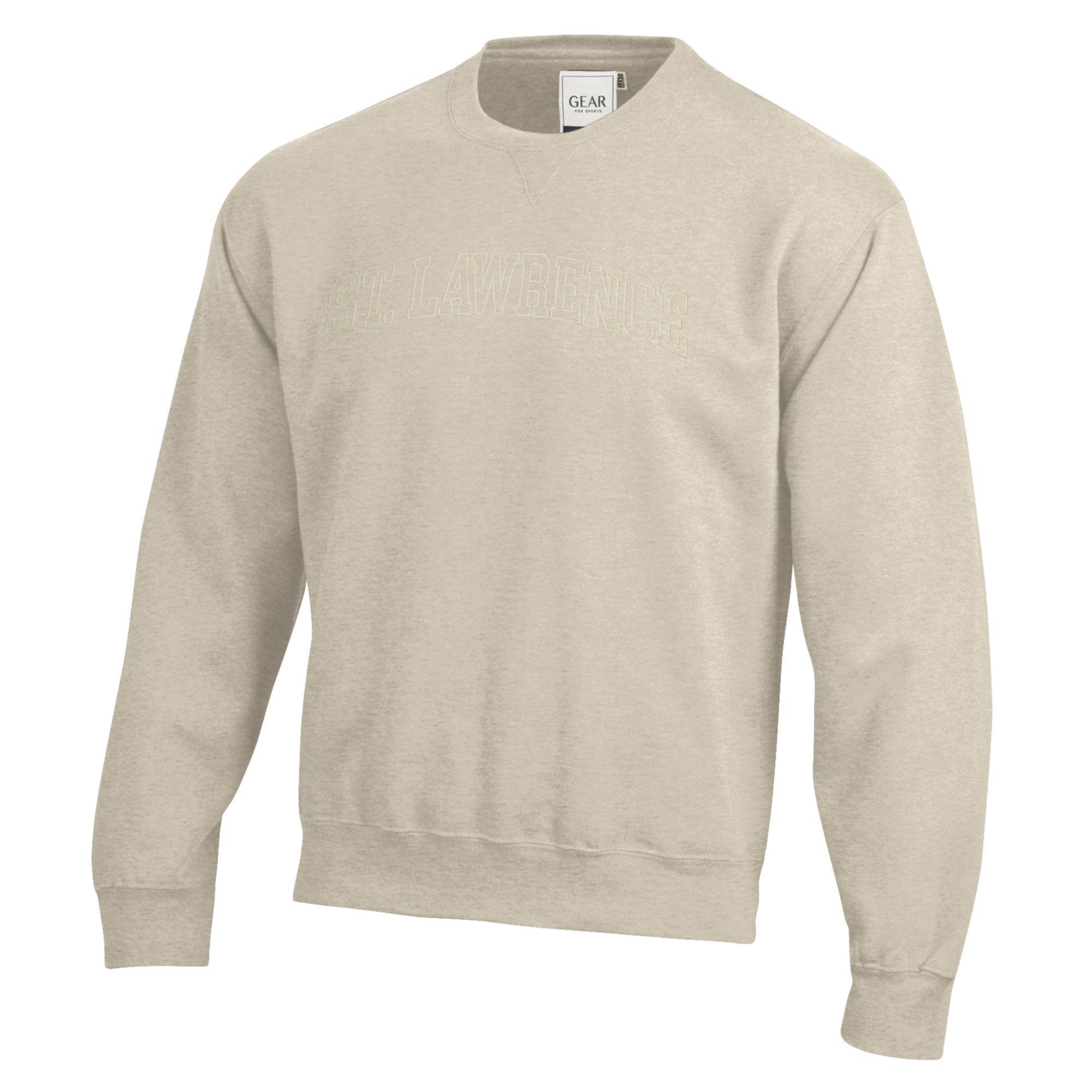 image of: Oatmeal Heather Crew Sweatshirt with St. Lawrence Outline