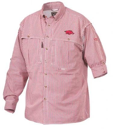 image of: zz-Arkansas Razorbacks Drake Plaid Long Sleeve Shooting Shirt