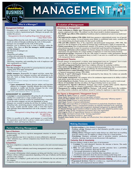 Cover image for MANAGEMENT LAMINATED STUDY GUIDE