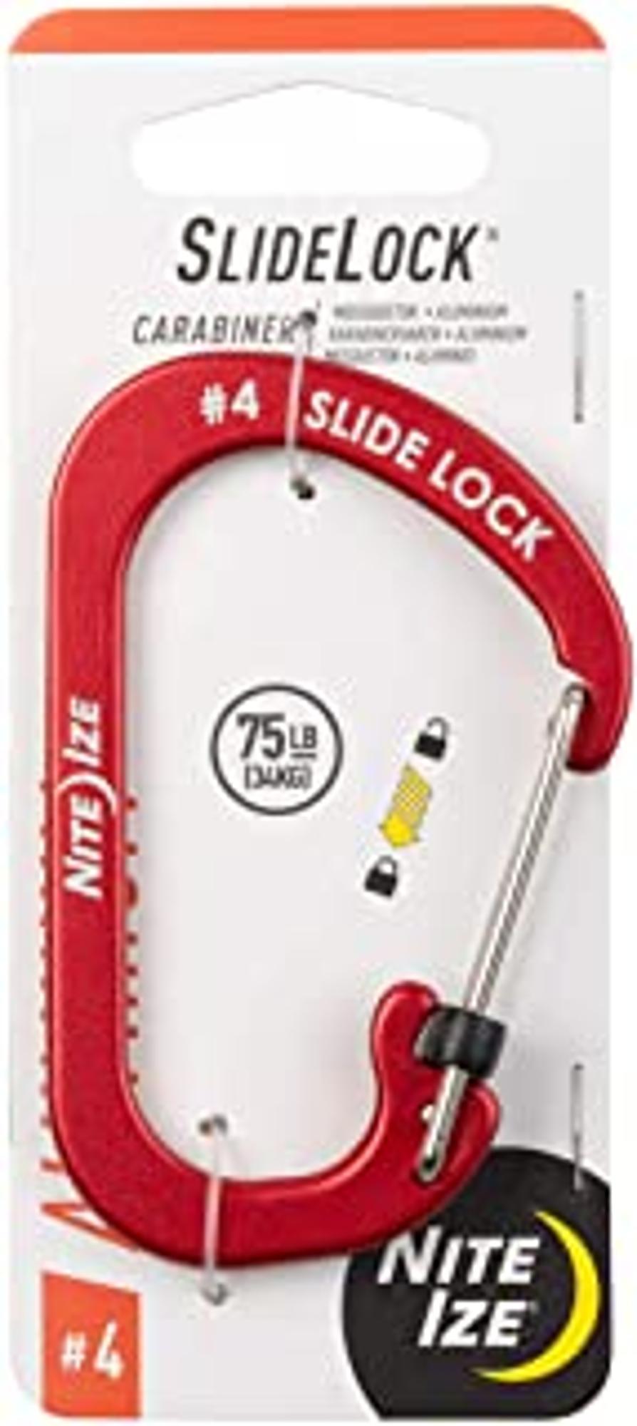 image of: SlideLock Carabiner Aluminum #4 - Red