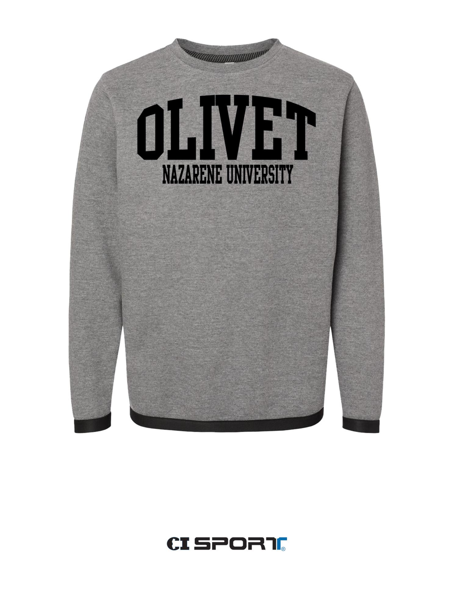 Product image 1 of 1 for Olivet Nazarene University Statement Fleece Crew, Granite Heather