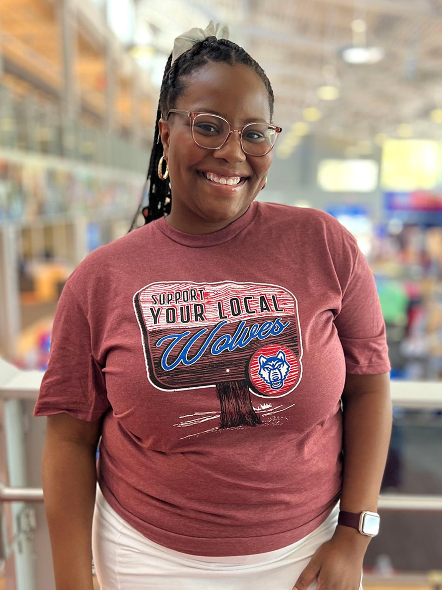 image of: SUPPORT YOUR LOCAL WOLVES WOLF LOGO T-SHIRT