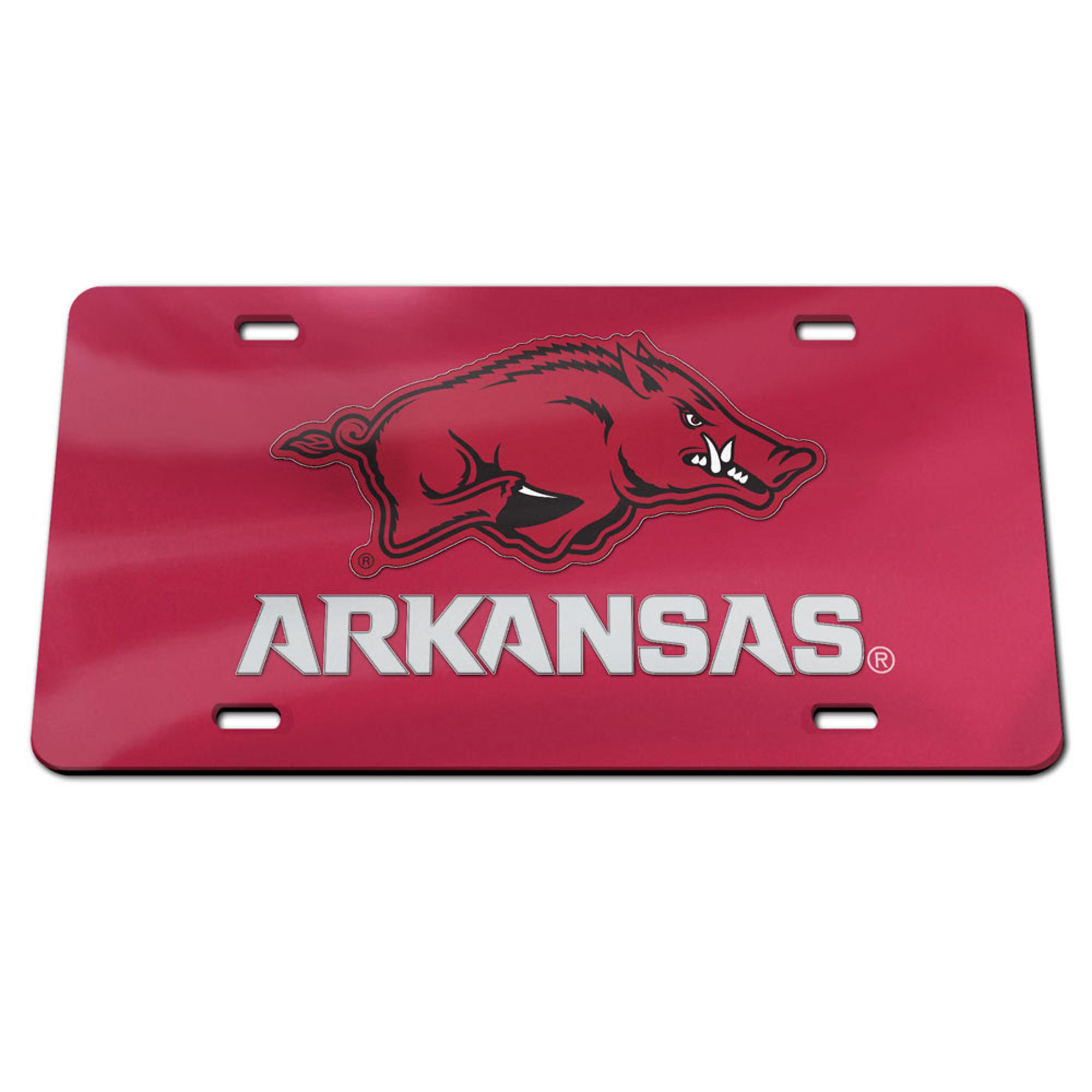 image of: Arkansas Razorbacks Hybrid Specialty Acrylic License Plate- Crimson