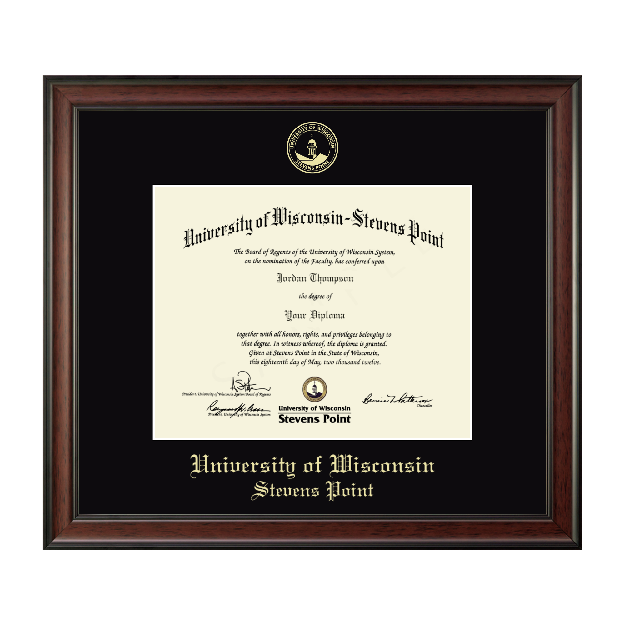 Product image 1 of 1 for UWSP Gold Embossed Studio Diploma Frame