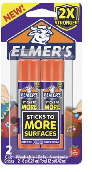 ELMERS GLUE STICKS PURPLE 2PK; $4.09