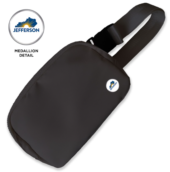 KJCTC BELT BAG WITH MEDALLION; $29.99