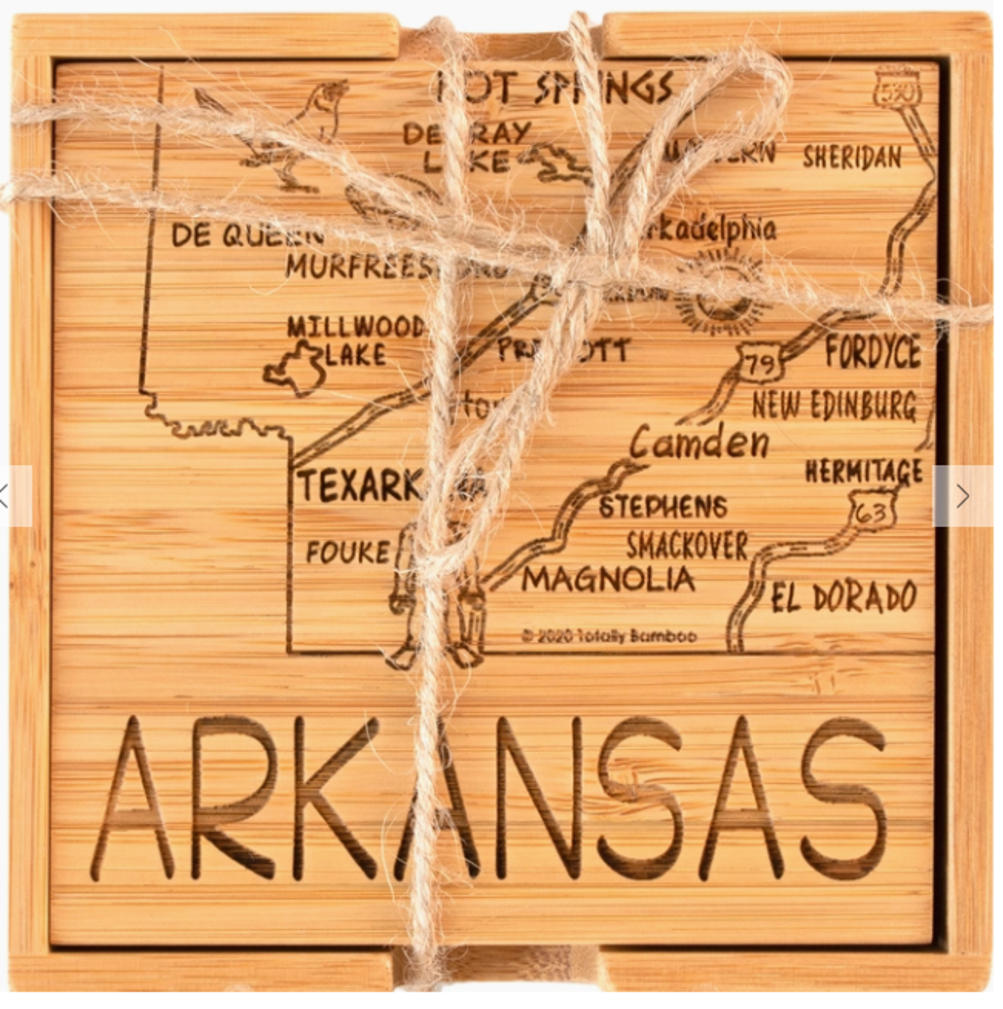 image of: Arkansas State Puzzle Coaster Set with Case - 4 Piece