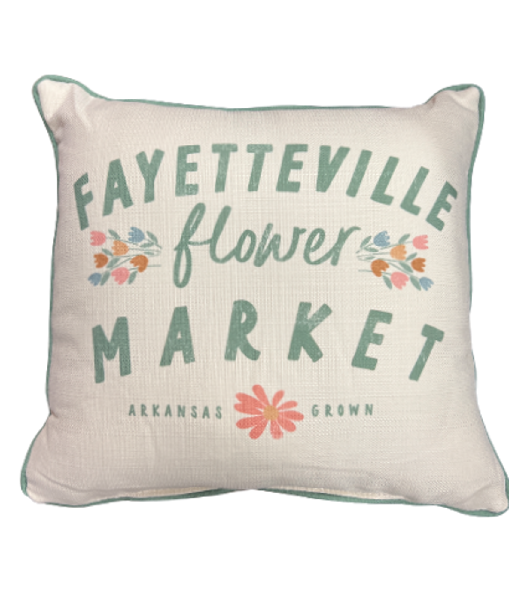 image of: Fayetteville Arkansas Flower Market Square Pillow