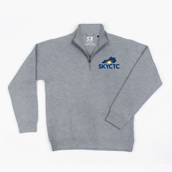 SKYCTC LOGO 1/4 ZIP ASH; $57.99