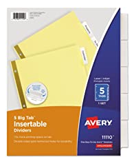 image of: BIG TAB INSERTABLE DIVIDER