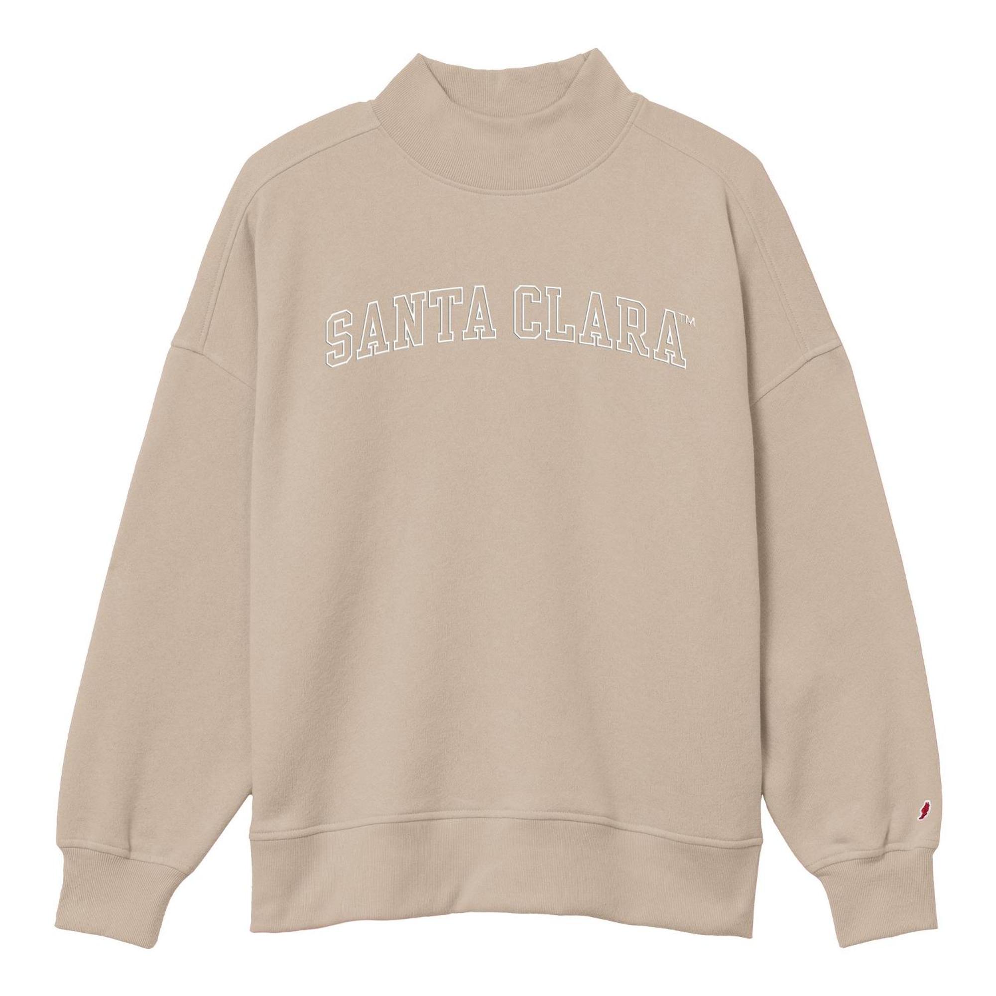 Product image 1 of 1 for Santa Clara Broncos Women's Embroidered Mock Crewneck, Beige